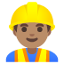 👷🏽‍♂️ man construction worker: medium skin tone display on Google